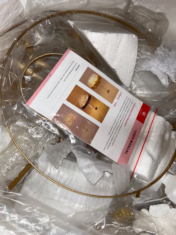 Photo 1 of ***parts only***A AXILIXI Large Crystal Chandeliers 30’’ Modern Gold Round Chandeliers for High Ceiling K9 5-Tier Large Ceiling Chandelier Light Fixtures Luxury Chandelier for Staircase Foyer Living Room