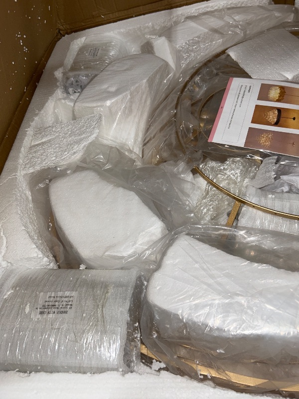Photo 1 of ***parts only***A AXILIXI Large Crystal Chandeliers 30’’ Modern Gold Round Chandeliers for High Ceiling K9 5-Tier Large Ceiling Chandelier Light Fixtures Luxury Chandelier for Staircase Foyer Living Room
