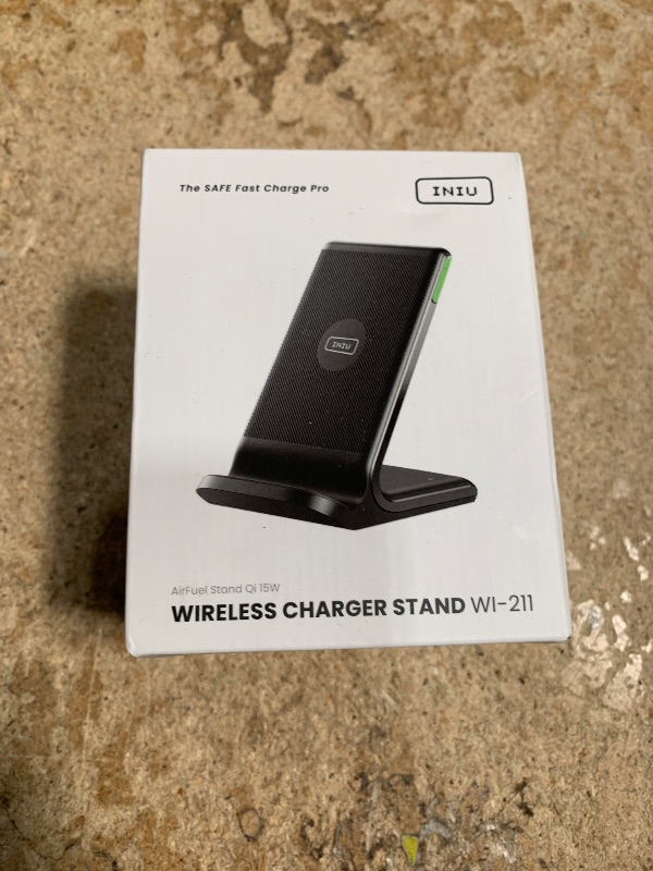 Photo 1 of INIU Wireless Charger, 15W Fast Qi Certified Wireless Charging Station with Sleep-Friendly Adaptive Light Compatible with iPhone 16 15 14 13 Pro XS 8 Plus Samsung Galaxy S25 S24 S23 Note 20 Google etc