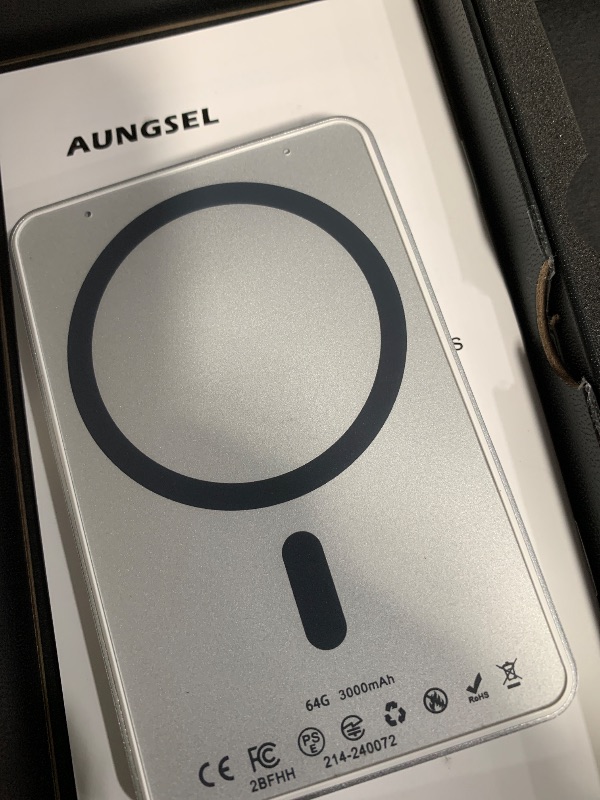 Photo 1 of AI Voice Recorder, Transcribe & Summarize AI Audio Recorder, Support 121 Languages, 64GB Memory, Wireless Charging, App/Web Control, Digital Recording Device for Lectures, Meetings, Calls, Silver