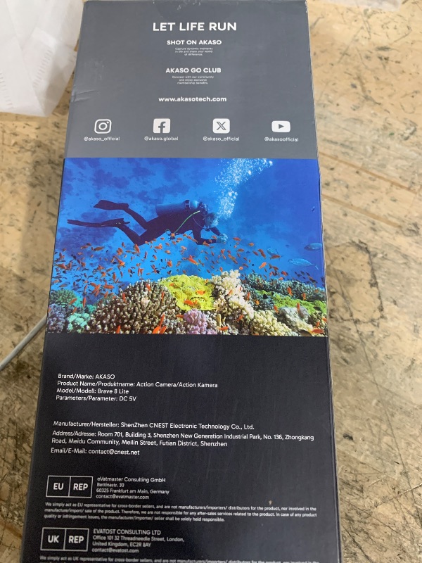 Photo 1 of AKASO Brave 8 Lite Waterproof Action Camera with 4K60 Ultra HD Video, 20MP Photos, HDR, Touch Screen, SuperSmooth Stabilization, 8X Slow Motion, Zoom, Super Wide Angle, Remote Control and Accessories