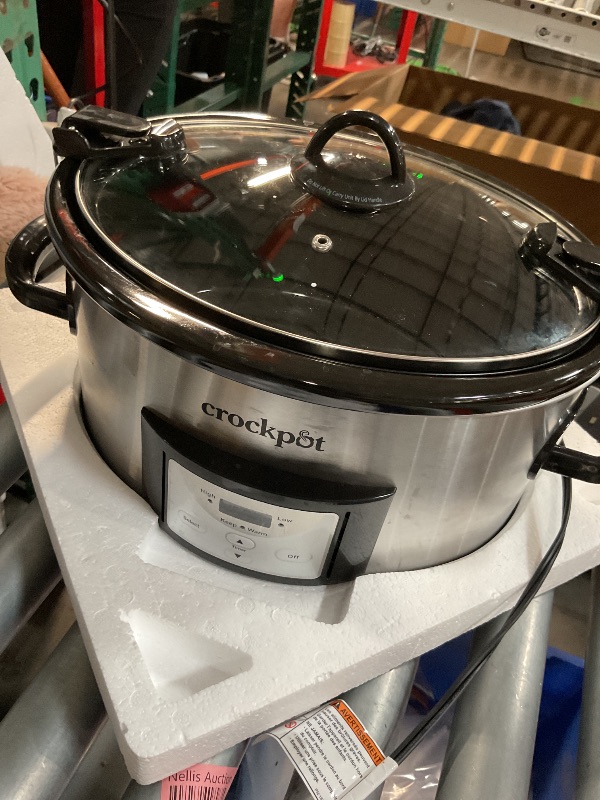 Photo 1 of (Used) Crock-Pot 6-Quarts Programmable Lockable Large Slow Cooker ( Stainless steel )