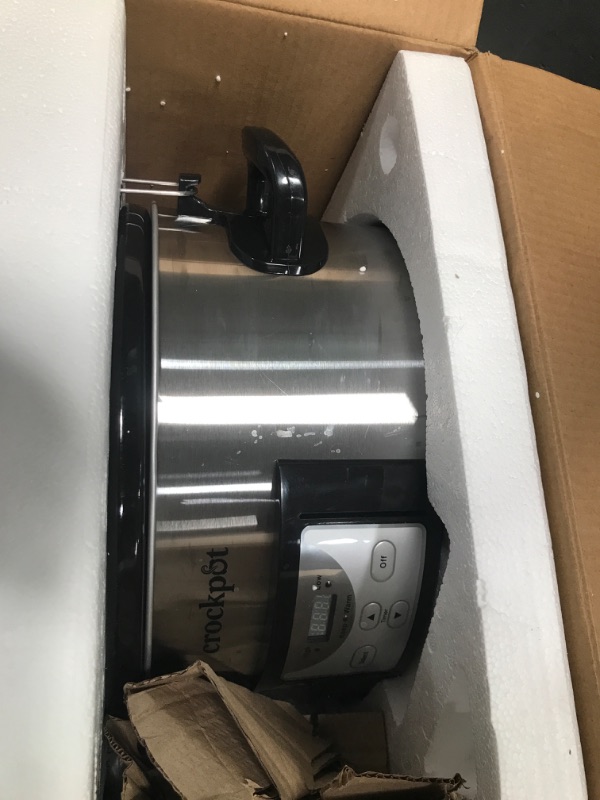 Photo 1 of (Used) Crock-Pot 6-Quarts Programmable Lockable Large Slow Cooker ( Stainless steel )