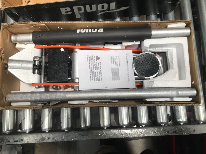 Photo 1 of (USED/FAIR) (BAGGED) (DAMAGED WHEELS) TONDA Low Profile Floor Jack, 2 Ton Aluminum and Steel Hydraulic Car Jack with Dual Pump System, Rapid Lift, Orange