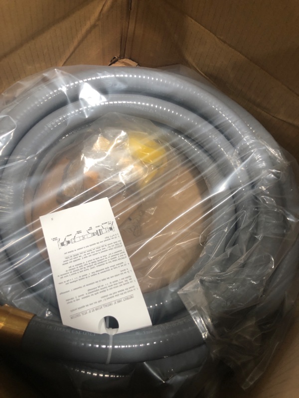 Photo 1 of ??? 24 FT 3/4" ID Natural Gas Hose with Quick Connect Fittings 3/4 inch Natural Gas Hose for Generator NG/LP Propane Appliances Grill Patio Heaters Indoors & Outdoors, 3 Year Service