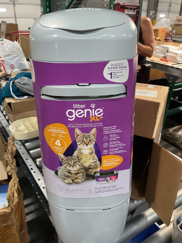 Photo 1 of (Damaged upon inspection) Litter Genie XL+ Pail | Cat Litter Waste Disposal System for Odor Control | Includes 1 Jumbo Refill Bag