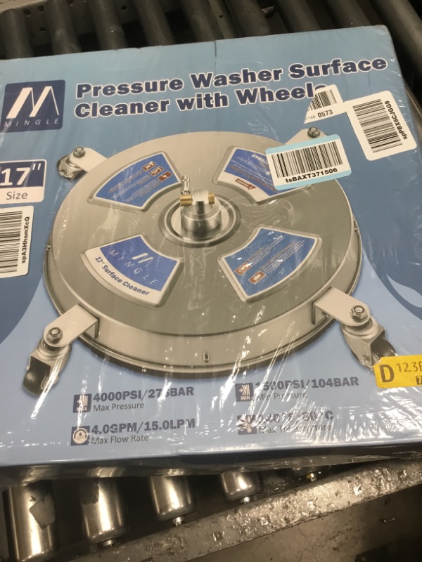 Photo 1 of ***PARTS ONLY***M MINGLE 17'' Pressure Washer Surface Cleaner, Driveway Pressure Washer Attachments with 2 Power Washer Replacement Wands and Nozzles, 1/4" Quick Connect, 4000 PSI