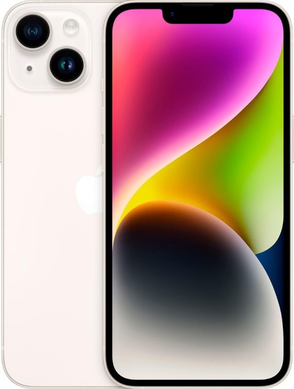 Photo 1 of Apple iPhone 14 Plus, 128GB, Starlight - Unlocked (Renewed)
