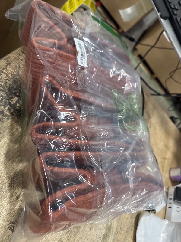 Photo 1 of MiniArk Shelf Storage Baskets for Organizing | Closet Organizer Bins | Small Toy Basket | Woven Rope Baskets | Cube Decorative Box | Shallow Basket | 13x8.5x5.1” | 3 Packs Oxide Red