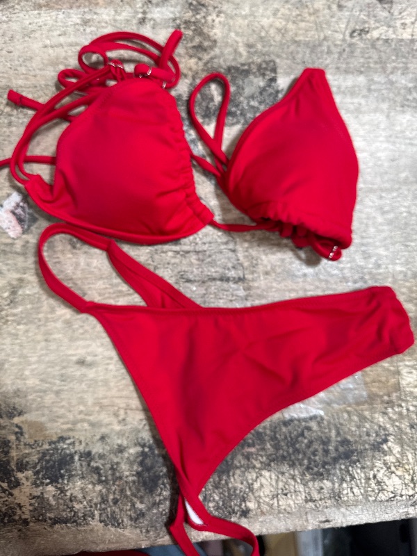Photo 1 of 2 PIECE RED BIKINI SUIT SMALL 