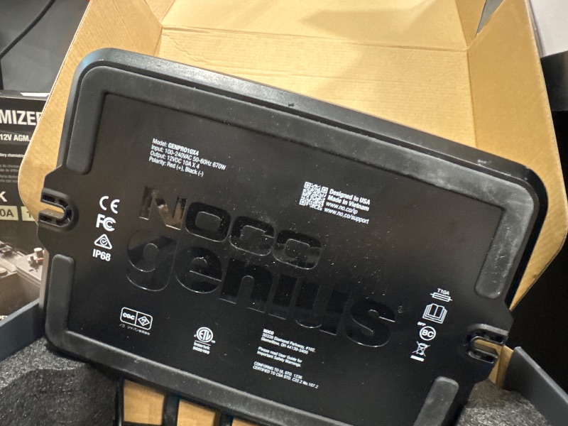 Photo 1 of *UNABLE TO FULLY TEST* NOCO Genius GENPRO10X4, 4-Bank, 40A (10A/Bank) Smart Marine Battery Charger, 12V Waterproof Onboard Boat Charger, Battery Maintainer and Desulfator for AGM, Lithium (LiFePO4) and Deep-Cycle Batteries