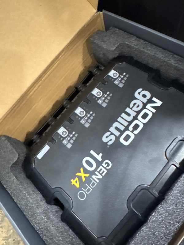 Photo 1 of *UNABLE TO FULLY TEST* NOCO Genius GENPRO10X4, 4-Bank, 40A (10A/Bank) Smart Marine Battery Charger, 12V Waterproof Onboard Boat Charger, Battery Maintainer and Desulfator for AGM, Lithium (LiFePO4) and Deep-Cycle Batteries