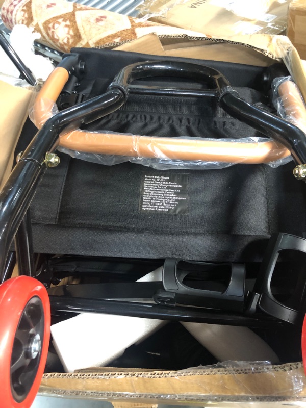 Photo 1 of (damaged)(sold for parts only)Wagon Stroller for 2 Kids & Cargo- Push-Pull Double Stroller Lightweight Travel Folding Stroller for Newborn&Toddler 
