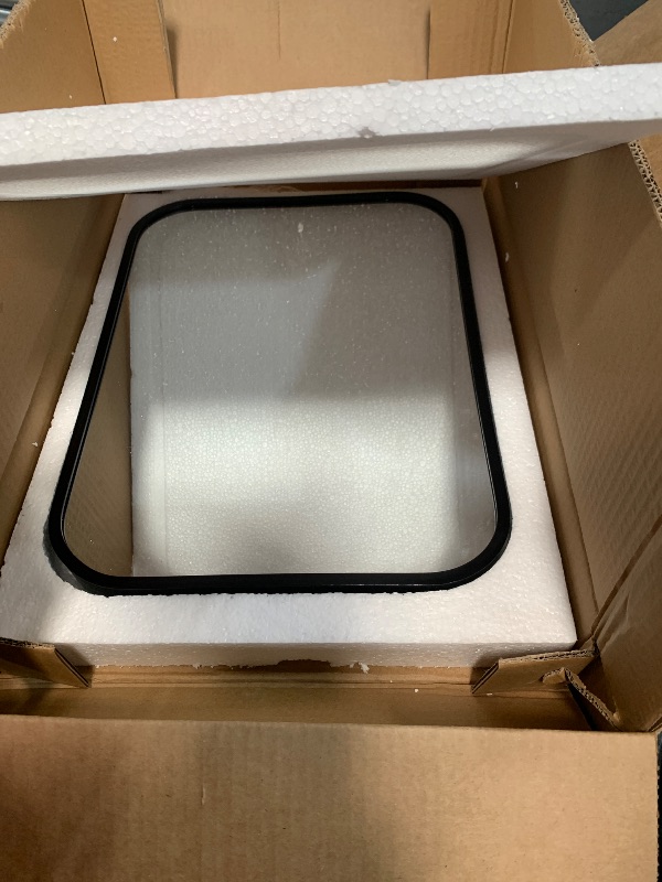 Photo 1 of Black Framed Mirror for Bathroom Vanity,Wall Mounted Bathroom Mirrors for Over Sink,12x16in Brushed Rectangle Bedroom Mirror,Modern Decorative for Restroom,Farmhouse,Horizontally or Vertically Hanging