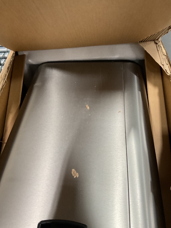 Photo 1 of EKO Mirage Semi-Round Motion Sensor Trash Can, 47 Liter / 12.4 Gallon Automatic Large Kitchen Trash Can with Deodorizer Compartment, Removable Lid and Bucket, Matte Stainless Steel