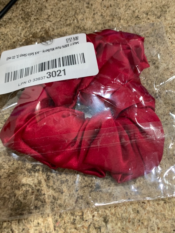 Photo 1 of ATENA HOME 100% Pure Mulberry Silk Hair Scrunchies, 16 Momme Silk Scrunchies, Silk Hair Ties for Women Girls Curly Thick Thin Hair, Black Satin Sleep, 1 Count (01 red)