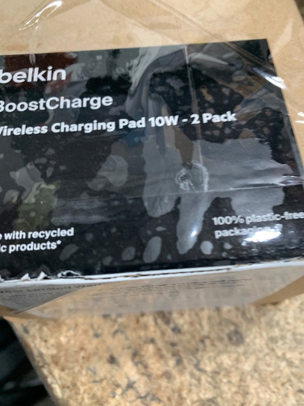 Photo 1 of Belkin Quick Charge Wireless Charging Pad - 10W Qi-Certified Charger Pad for Apple iPhone, Samsung Galaxy, Airpods Pro & More, Charge While Listening to Music, Streaming Videos - 2-Pack Black (No PSU)