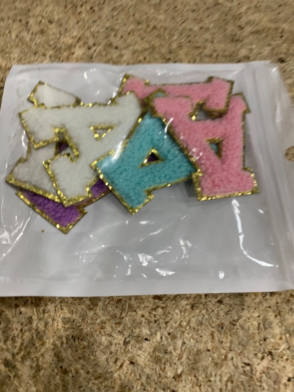 Photo 1 of 8 Pcs Self Adhesive Chenille Letter Patches 2.16 inch Glitter Varsity Preppy Letter Patches Stick for Clothes Jeans Hats Laptop Phone Case Fridge Repairing and DIY Decorating Accessories,Mixed Color A