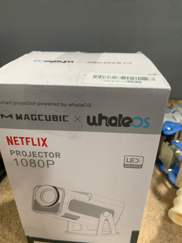 Photo 1 of [Netflix-Licensed] Magcubic Mini Projector with Wifi and Bluetooth, Portable Smart 1080P Projector with 4K Support, Auto Keystone, Voice Control, Built-in Apps HY320 NTV (White)