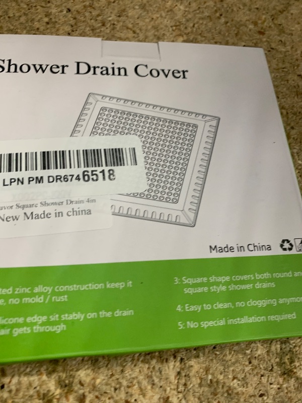Photo 1 of Aluvor Drain Hair Catcher,Shower Drain Cover Hair Catcher Shower Drain Strainer for Bathroom Floor,Square Shower Hair Drain Catcher to Keep Away from Clogged Drain-No Rust!