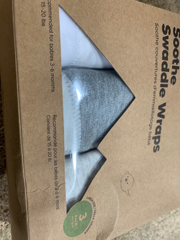 Photo 1 of 3-Pack Organic Baby Swaddle Sleep Sacks - Swaddles for Newborns, Infant 3-6 Months, Baby Girls, Boys, Soft & Snug Newborn Sleep Sack, Nursery Swaddling Blankets (Cloud, L)
