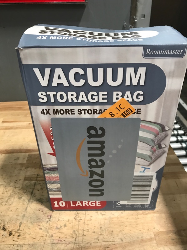 Photo 1 of 10 Large Vacuum Storage Bags with Hand Pump, Large Vacuum Seal Bags for Clothing, Space Saver Bags for Travel Lugggage, Blankets, Comforters