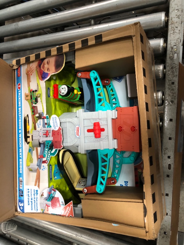 Photo 1 of ?Thomas & Friends Toy Train Set Talking Bulstrode & Which-Way Bridge Track Playset with Sounds & Percy Engine for Kids Ages 3+ Years