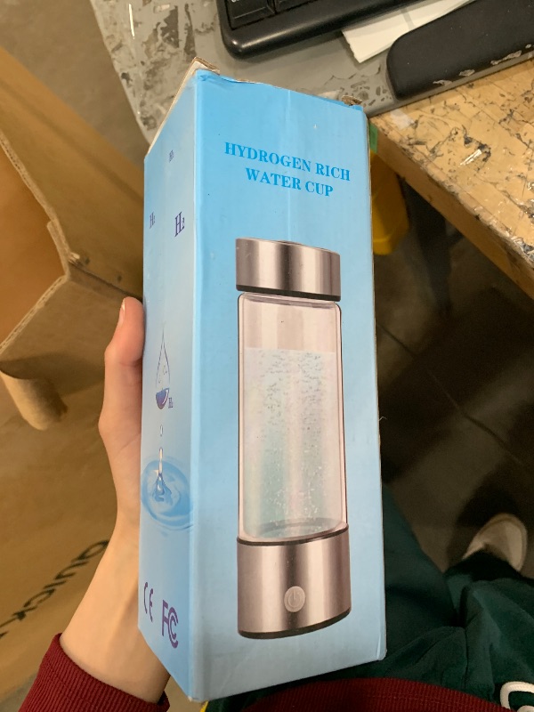 Photo 1 of 2024 Hydrogen Water Bottle,Hydrogen Water Bottle Generator 3Min Quick Electrolysis,Hydrogen Water Ionizer Glass Health Cup Suitable for Travel, Exercise,Home,Gift for Love(Silver)