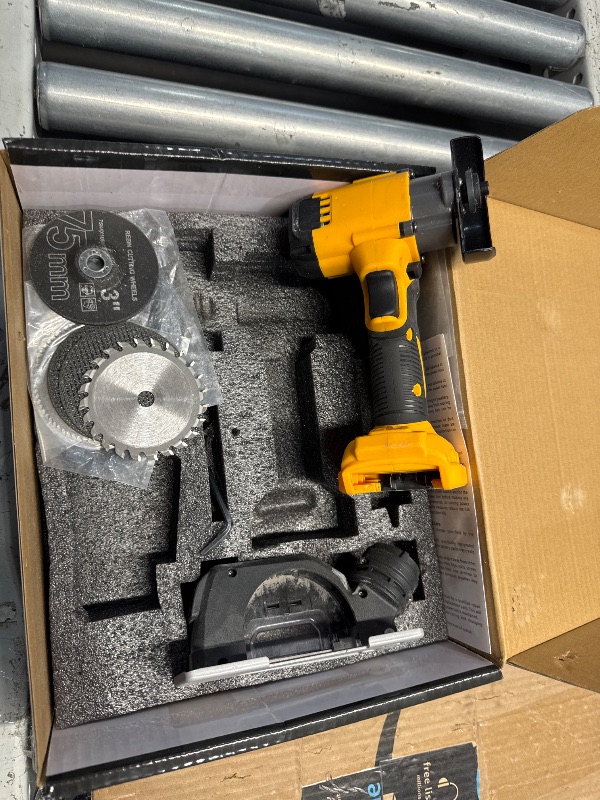 Photo 1 of ***Missing items**Untested***Needs battery to operate***
Cordless Cut Off Tool Compatible With DeWalt 20V MAX Battery Compact Rotorazer Saw Brushless with 3" Blades,7,000RPM for Metal/Wood/Tile/Plastic Cutting(NO Battery)