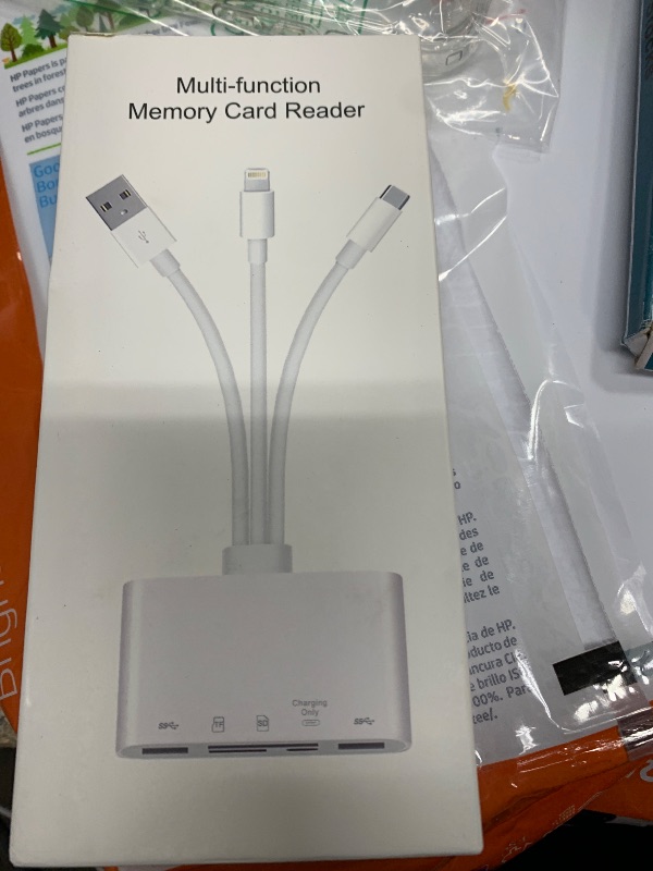 Photo 1 of 5-in-1 Memory Card Reader, USB OTG Adapter & SD Card Reader for i-Phone/i-Pad, USB C and USB A Devices with Micro SD & SD Card Slots, Supports SD/Micro SD/SDHC/SDXC/MMC
