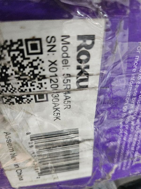 Photo 1 of ** Broken screen, Final sale ** Roku Smart TV – 55-Inch Select Series 4K HDR RokuTV with Roku Enhanced Voice Remote, Brilliant 4K Picture, Automatic Brightness, & Seamless Streaming – Live Local News, Sports, Family Entertainment