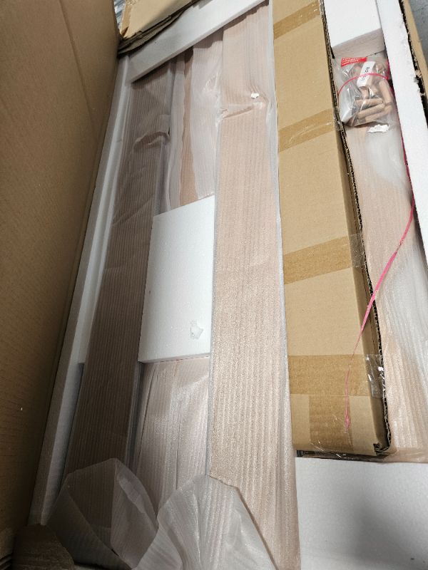 Photo 1 of ** box 1 of 2 only ** Baxton Studio Malaya Wood Daybed with Scalloped Edges, Twin, Oak Brown
