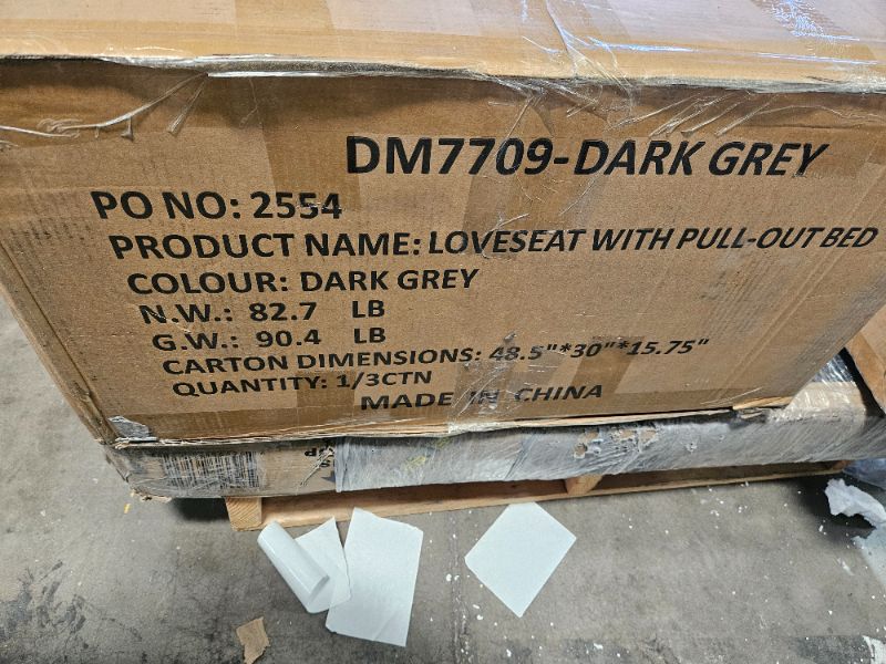 Photo 1 of ** Incomplete set, BOX1 AND 2 OF 3 ONLY**** ** Yafylly L Shape Sofa with Storage, Pull Out Couch Bed with USB&Type-C Ports, Convertible Sleeper Sofa, Futon Chaise Lounge Recliner for Living Room, Apartment, Bedroom, Office, Dark Grey