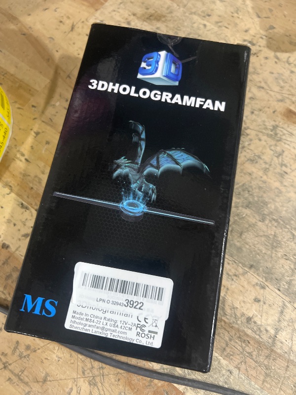 Photo 1 of 3D Hologram Fan, 16.5in 3D Hologram Projector Advertising Display With 302 LED Light Beads Holographic Video Projector for Business Store Signs, Bar, Casino, Party, Christmas