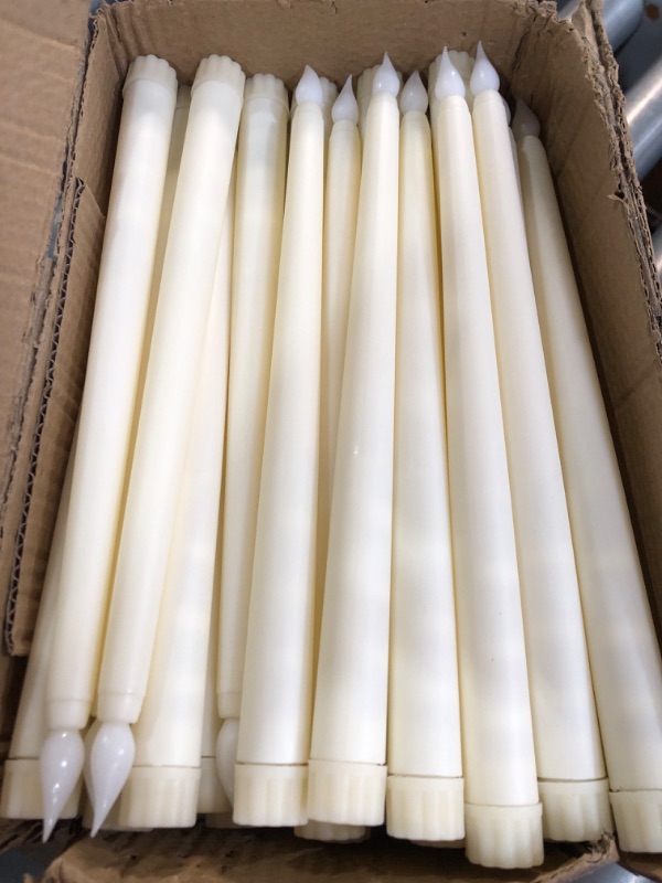 Photo 1 of (some do not work) Retisee 100 Pcs Flameless LED Taper Candles 11 Inch Battery Operated Candles Bulk Flickering for Candlesticks 