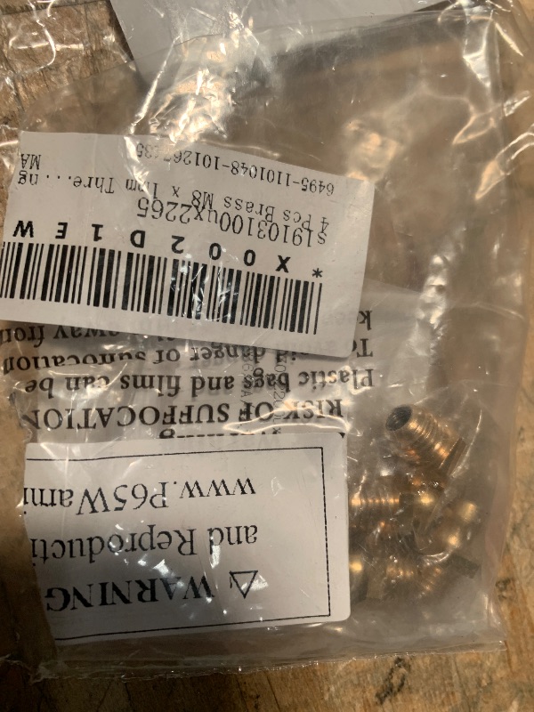 Photo 1 of uxcell 4 Pcs Brass M8 x 1mm Thread Straight Grease Zerk Nipple Fitting for Car