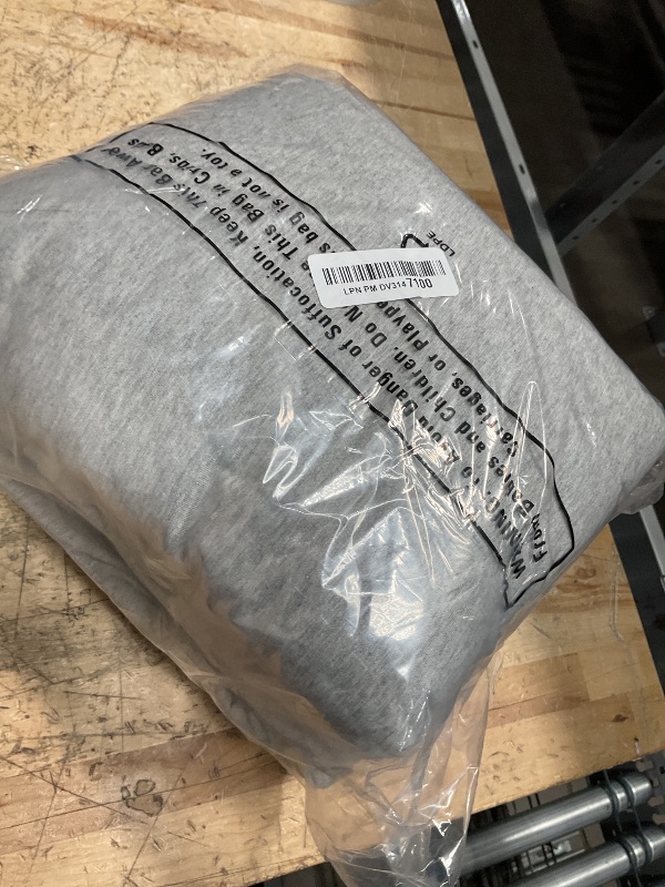 Photo 1 of Amazon Basics 4 Piece Bed Sheet Set, 100% Cotton Jersey, Includes Super Soft, Flat and Fitted Sheets, Pillowcase, Queen, Light Gray, Solid