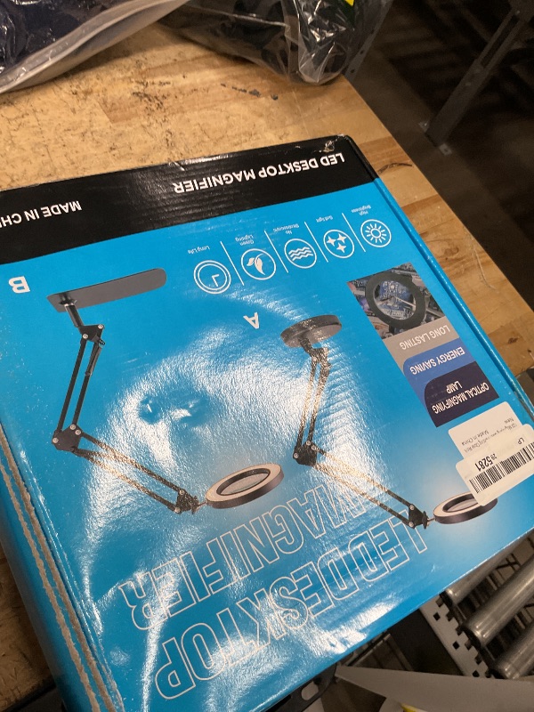 Photo 1 of 10X Magnifying Glass with Light and Stand, Dimmer Adjustable Swing Arm 2-in-1 Desk Lamp and Clamp, LED Lighted Desk Magnifier with Light for Craft Reading Repair Painting Close Work