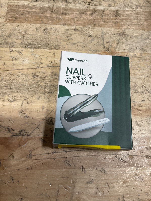 Photo 1 of VANWIN Nail Clippers with Catcher, No Splash Fingernail Toenail Clippers with Sharp Curved Blade and Glass Nail File, Wide Jaw Opening Stainless Steel Nail Cutter Trimmer for Seniors Adult Men Women