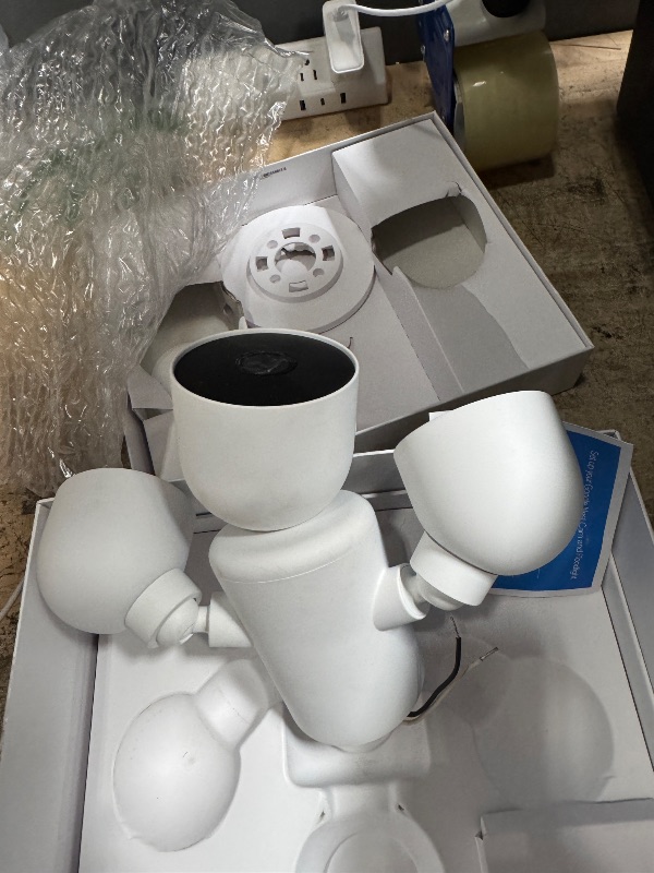 Photo 1 of *UNABLE TO FULLY TEST* Google Nest Cam with Floodlight - Outdoor Camera - Floodlight Security Camera, White, 1 Count (Pack of 1)