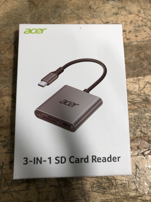 Photo 1 of Acer SD 4.0 Card Reader, UHS-II Micro SD Reader USB C, Dual Slot Type C Memory Card Adapter with 100W PD Port for MicroSD SDXC SDHC UHS-II & UHS-I for iPhone 15/16, Laptop, MacBook(Grey)