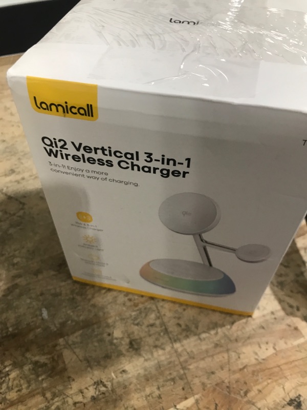 Photo 1 of Lamicall 4 in 1 Charging Station for Apple - for MagSafe 15W Fast Qi2 Certified Wireless Charger Stand Night Light, Wireless Nightstand for iPhone 16/15/14/13, Apple Watch, AirPods, Desk Accessories
