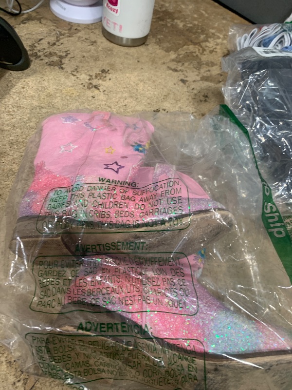Photo 1 of **SEE NOTES**Motasha Unicorn Girls Cowgirl Boots Glitter Toddler Cowboy Boots for Kids Little Girls Western Boots Kid Riding Shoes Princess Dress Up Party Birthday Dance (M7107 U Pink 12)