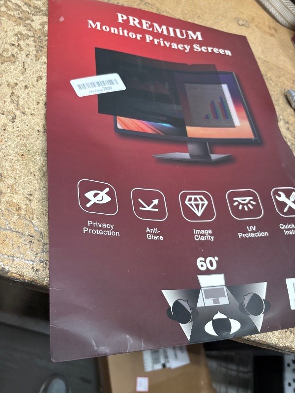 Photo 1 of 19.5" Computer Privacy Screen Filter (16:10) - Premium Anti-Glare Computer Screen Cover - Anti Scratch - UV & Blue Light Screen Protector