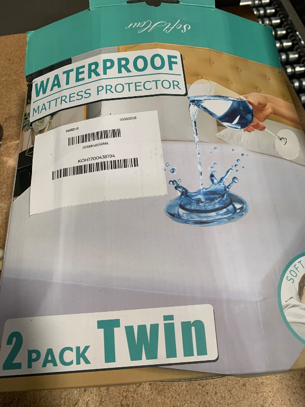 Photo 1 of 2 Pack Twin Size Premium Waterproof Mattress Protector, Soft Breathable Mattress Pad, Noiseless Waterproof Bed Cover - Stretch to 21" Fitted Deep Pocket Mattress Protection
