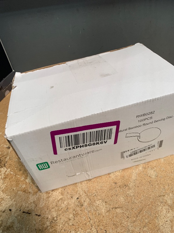 Photo 1 of Restaurantware 3 Inch Bamboo Serving Plates 100 Round Pastry Plates - With Handle Disposable Bamboo Mini Bamboo Plates For Appetizers Or Snacks