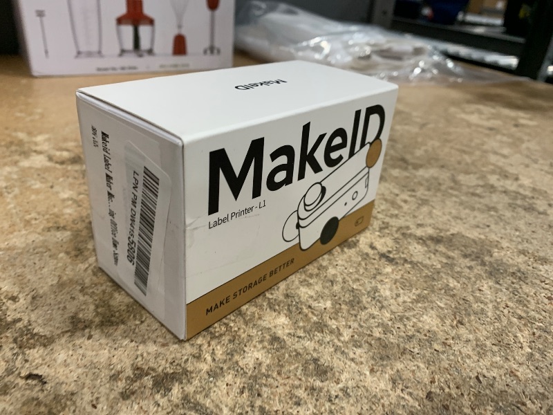 Photo 1 of **MISSING CHARGING CORD, (TYPE-C)**
Makeid L1 Label Maker Machine with Tape - Portable & Rechargeable Label Makers Compatible with 9 12 16mm Waterproof Tape - Mini Bluetooth Labeler for Organizing Home Office School