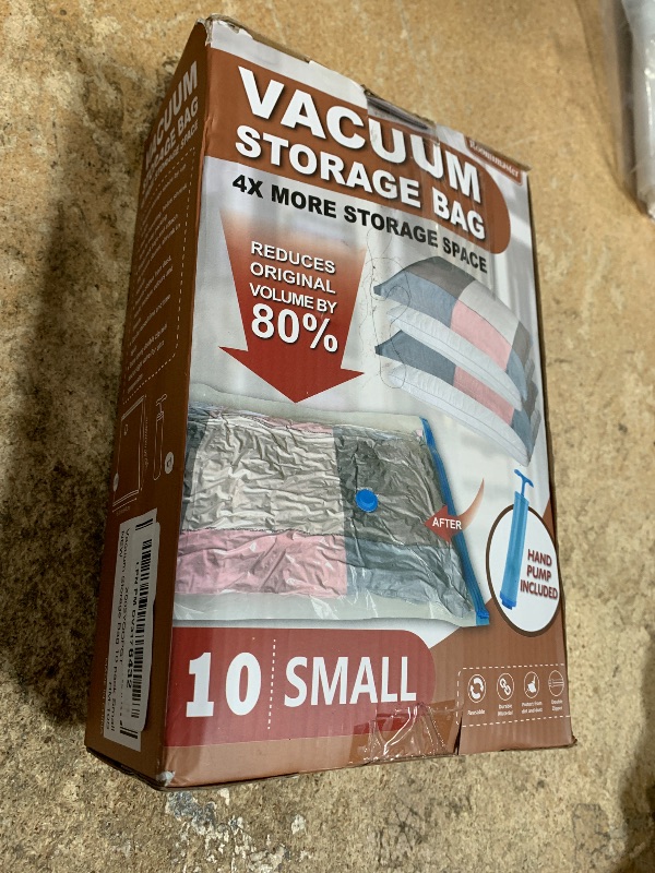 Photo 1 of 10 Small Vacuum Storage Bags with Travel Hand Pump, Small Vacuum Seal Bags for Clothing, Space Saver Bags for Clothes