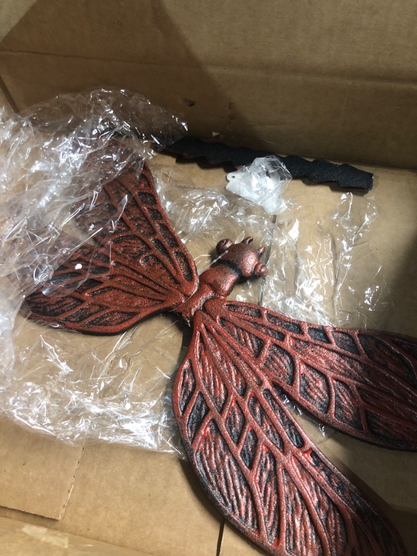 Photo 1 of (one is badly damaged) Transpac Whimsical Urban Boho Dragonfly Shaped 15.75 x 11 Cast Iron Decorative Outdoor Garden Paver 