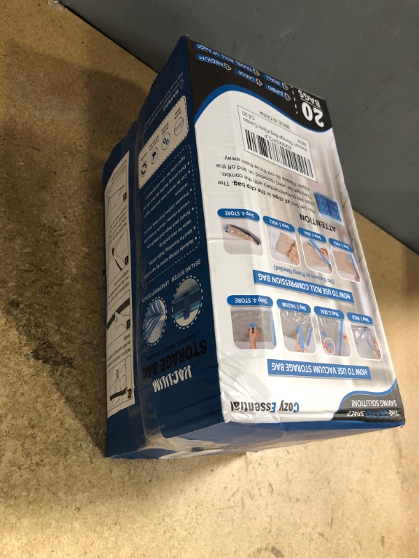 Photo 1 of 20 Pack Vacuum Storage Bags, Space Saver Bags (4 Jumbo/4 Large/4 Medium/4 Small/4 Roll) Compression for Comforters and Blankets, Sealer Clothes Storage, Hand Pump Included